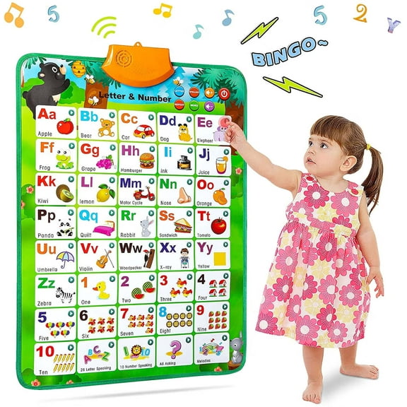 Electronic Interactive Alphabet Wall Chart: Talking ABC & 123 Educational Montessori Toys Learning Toys