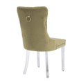 thumbnail image 4 of Tcbosik Velvet Dining Chairs Set of 2, Upholstered Dining Room Chair with Button Tufted Back, Modern Side Chair for Living Room, Kitchen, Olive Green & Silver, 4 of 11