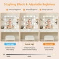 thumbnail image 4 of Vabches Vanity Desk Set with Mirror and Lights, Large Makeup Table with Charging Station, Comfortable Stool, 2 Drawers, Lots of Storage Shelves, 4 of 10