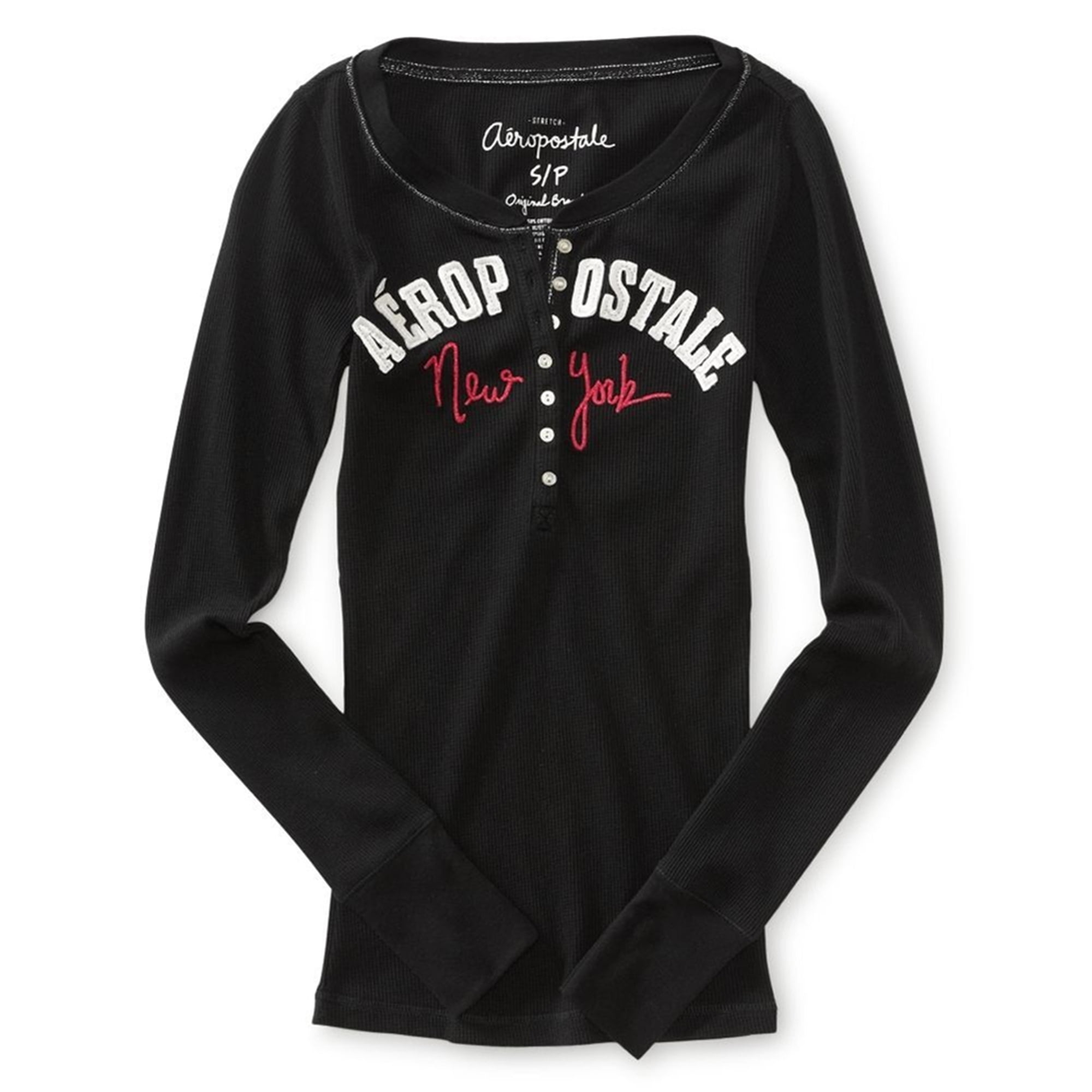Aeropostale Sueter termico New York para mujer negro mediano Aeropostale Termico Walmart en linea