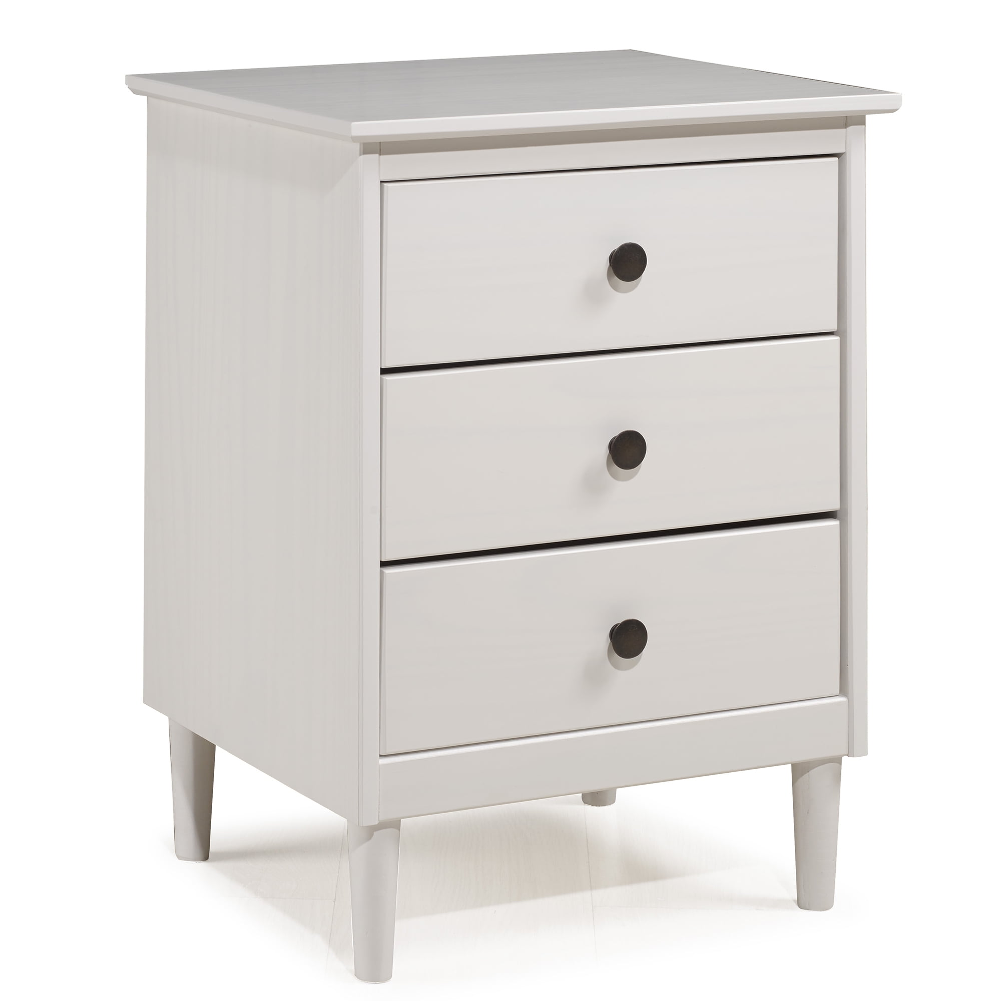 Walker Edison Madeline 3-Drawer White Nightstand
