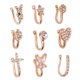 thumbnail image 2 of Anillos de nariz falsos BuyWeekMX 9 piezas clip no perforado acero inoxidable, 2 of 9
