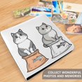 thumbnail image 4 of FORMRS 3 Ring Photo Album 4"x6" Self Adhesive Large Capacity PU Leather Cover, Gray Cute Chubby Cat, 4 of 8