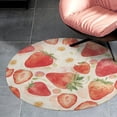 thumbnail image 4 of Strawberry Fruit Watercolor Round Carpet Circle Rug Outdoor Patio Area Rug Washable Large Area Rugs Hallway Room Decor Fitness Mats, 4 of 8