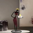 thumbnail image 3 of Personaje de chica romántica candeliere de metal Decoración de Personaje Etiqueta occidental Escultura de camarero candeliere Decoración del rojo de una mano BLESIY candelabro, 3 of 8