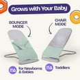 thumbnail image 3 of ComfyBumpy Ergonomic Baby Bouncer Seat - Portable Bouncing Chair with Adjustable Height Positions- Green, 3 of 9