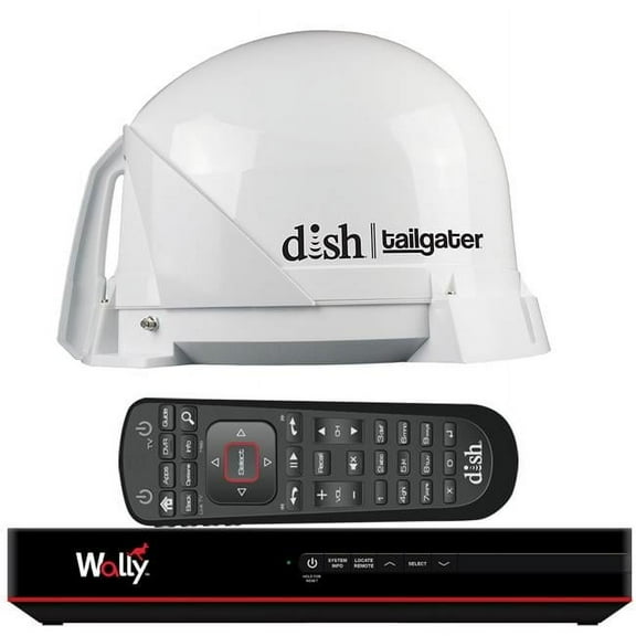 Dish Tailgater Satellite TV Antenna Bundle with Dish Wally HD Receiver & Cables