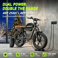 thumbnail image 3 of HOVSCO Electric Bike, Peak 1500W Motor E Mountain Bike, 20" Fat Tire, 48V/25AH+15Ah Dual Battery UL2849, Suit for 15-55 Years, 3 of 5