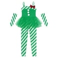 thumbnail image 5 of Zaldita Kids Girls Christmas Cosplay Jumpsuit Candy Cane Sleeveless One Piece Bodysuit for Stage Green 12, 5 of 7