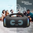 thumbnail image 3 of Altavoz portátil Tribit StormBox Blast: sonido estéreo fuerte de 90 W con XBass, altavoz Bluetooth resistente al agua IPX7 con luz LED, PowerBank, Bluetooth 5.3 y TWS, ecualizador personalizado, tiemp, 3 of 5