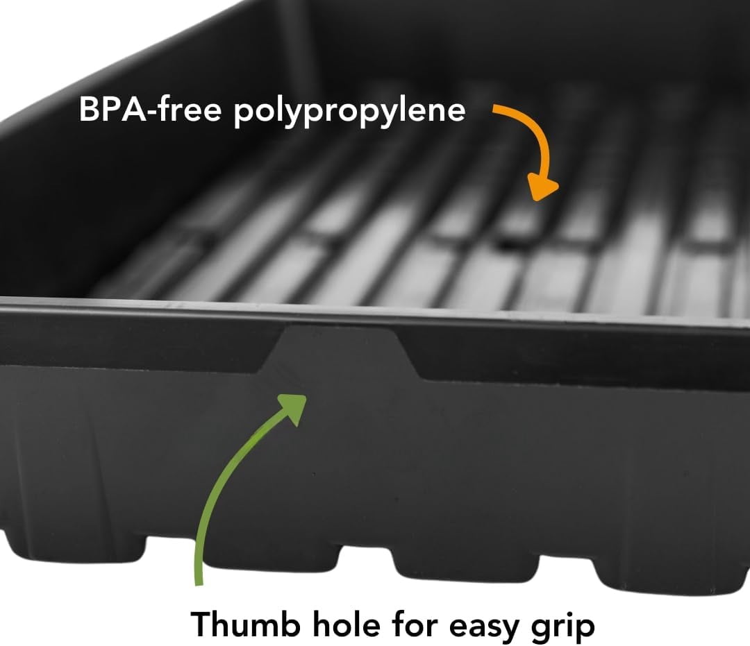 1020 Trays - Extra Strength No Holes, 10 Pack, for Propagation Seed Starter, Plant Germination, Seedling Flat, Fodder, Microgreens