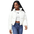 thumbnail image 5 of Women's white Cropped Puffer Jacket Fashion Winter Warm Quilted Coat, 5 of 7