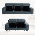thumbnail image 3 of MAEVIS Modern Modular Chenille Sectional Sofa with Storage Space and Detachable Cover and Solid Wood Fame 3-Seat Modular Sectional Sofa & a Loveseat, Blue, 3 of 7