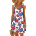 thumbnail image 1 of WILLBEST Robe avec S Femmes Robe d'Été de Plage Sans Manches Imprimée Décontractée Bord de Mer Mini Robe, 1 of 5