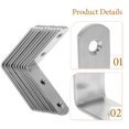 thumbnail image 6 of 12 Pcs Stainless Steel Corner Code Small Stand Metal Bracket Corner Brace Brackets for Braces, 6 of 6