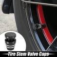 thumbnail image 2 of 4pcs Black Tire Stem Valve Caps Wheel Valve Covers Car Dustproof Cup Shaped Cap, 2 of 6