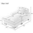 thumbnail image 2 of Sofa Lounger, Modern Mid-Century Indoor Oversized Chaise Lounger Comfort Sleeper Sofa with Pillow and Soild Wood Legs, Velvet Upholstered Sofa Recliner for Living Room Bedroom, 2 of 5