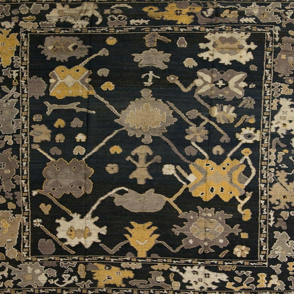 Ahgly Company Machine Washable Indoor Square Abstract Dark Gold Brown Area Rugs, 8' Square