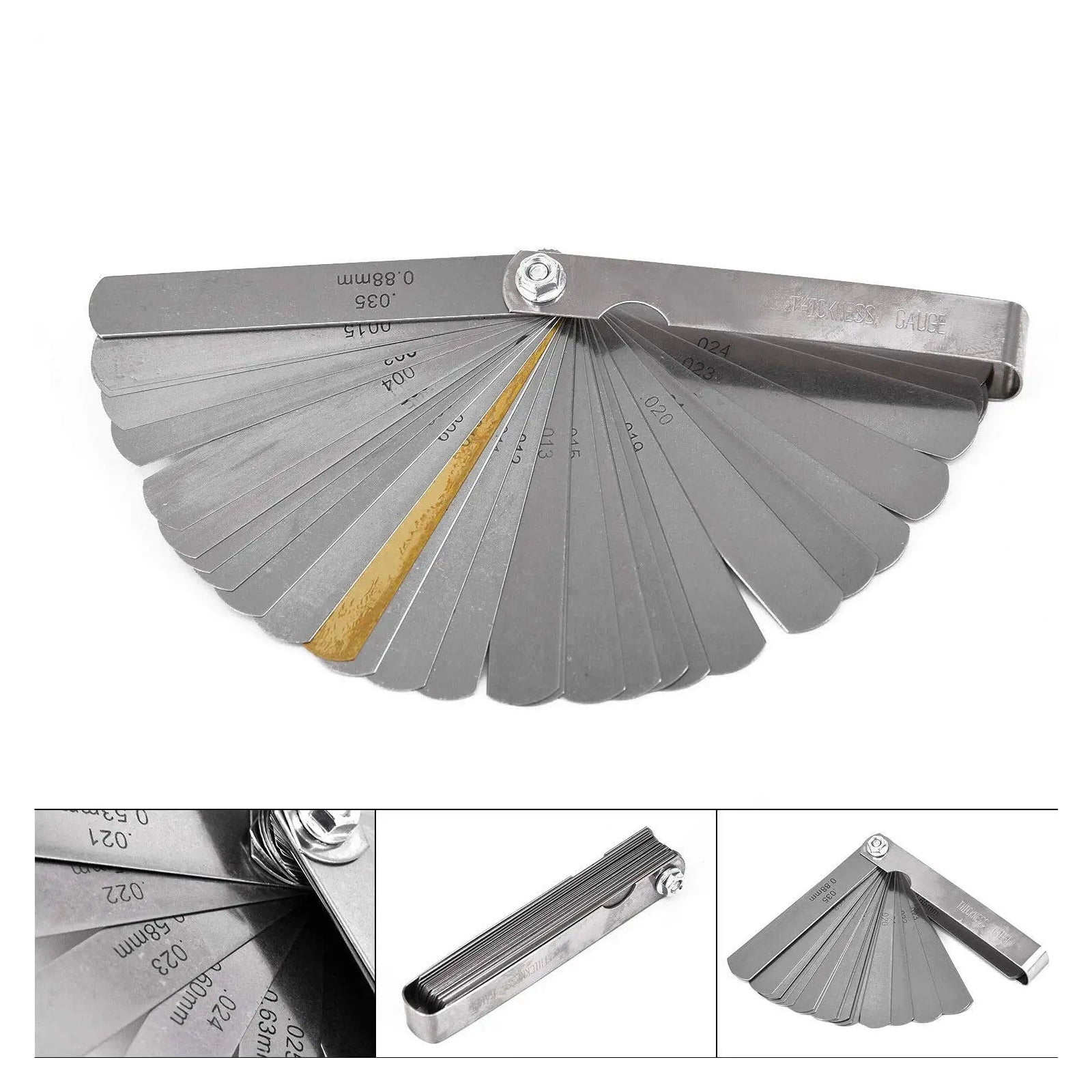 1PC Feeler Gauge, 32 Blades Feeler Stainless Steel Feeler Gauge for Measurement for Measuring Thickness for Handwork Universal ,Corrosion-Resistant