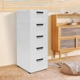 thumbnail image 4 of Plastic Drawers Storage Cabinet Dresser Bedside Table Stackable Vertical Clothes Organizer for Hallway Entryway Home Bedrooom Furniture White, 4 of 11