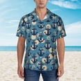 thumbnail image 2 of Bingfone Men's Short Sleeve Button Down Shirts Hawaiian Anchors Printed Beach Shirt, 2 of 7