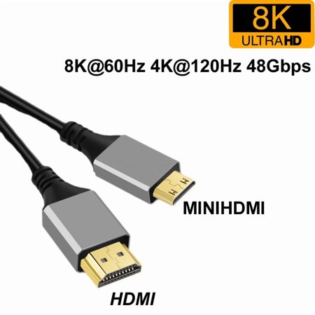 1M/2m/3M/5m miniHDMI mini HDMI-compatible v2.1 Cable 8K @ 60Hz 4K @ 120Hz 48Gbps ultra HDR for laptop projector PS4 ps5 HDTV cord