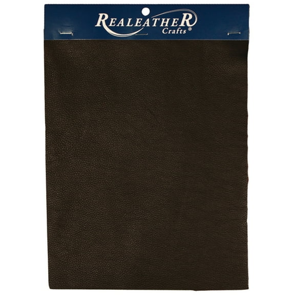 Realeather Leather Trim Piece, 9" x 3", Premium Black