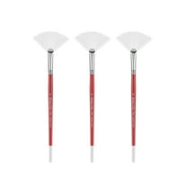 Creative Mark Polar Flo Professional Watercolor Brushes - Fan 6 - 3 Pack - Short Handle, Nickel-Plated Seamless Brass Ferrule - Art Paint Brushes for Acrylic Painting, Watercolor, Gouache, and More