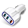 thumbnail image 2 of 3-Port USB QualComm Quick Charge Car Charger Fast QC3.0 USB Port For iPhone X iPhone 8 Plus Samsung Galaxy S8 S8+ Plus S9 S9+ Plus Note 9 S7 Edge Note 4 LG G7 OnePlus 5 Google Pixel 2 XL (10-Pack), 2 of 5