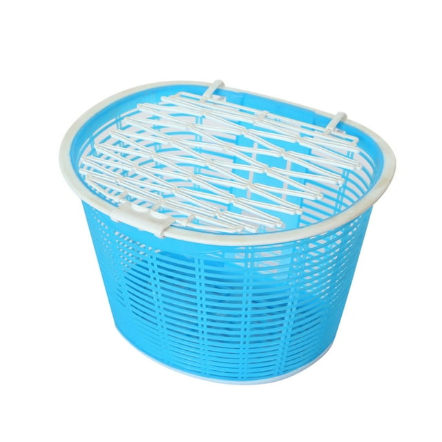Portabicicletas, contenedor duradero para artículos diversos, cesta delantera desmontable para bicicleta, manillar, cesta para bicicleta plegable al azul