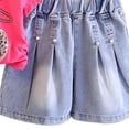 thumbnail image 6 of CAZOFW Summer Toddler Girls 2 Piece Outfits,Cotton Short Sleeve Top and Jean Shorts Set,Size 3-4t, 6 of 6