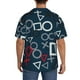 thumbnail image 3 of Fotbe Navy Blue Geometric Camisa Estampada de Manga Corta para Hombre, Casual de Verano, Estilo Playero, Sin Arrugas-Medium, 3 of 5