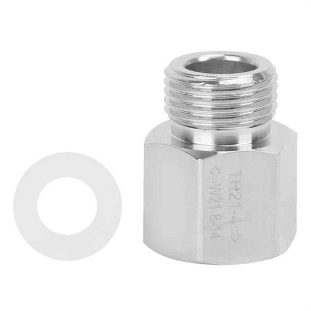 Adaptador convertidor de cilindro de CO2 (rosca hembra plateada TR21-4 a rosca macho W21.8-14)