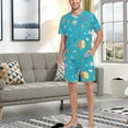 thumbnail image 7 of joogoo Men's Pajama Set Ocean Fish Jellyfish Seashell V-Neck Pj Shorts Set 2 Piece Loungewear Sleepwear L, 7 of 7