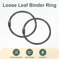 thumbnail image 3 of Uxcell 18Pcs Loose Leaf Binder Rings, 2 Inch Metal Open Card Rings Heavy Duty Book Rings for Key Index Card Rings Paper Rings Office, Black, 3 of 7