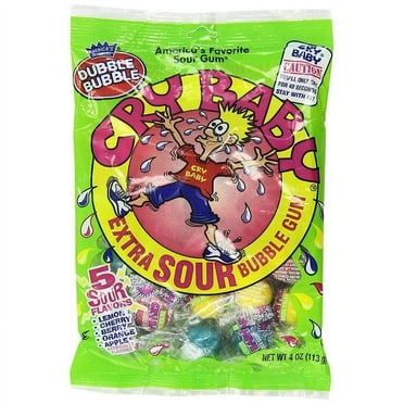 Cry Baby Extra Sour Bubble Gum (4 oz Bags) 3 Pack