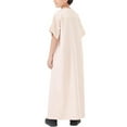 thumbnail image 5 of KAUOD Teen Kids Half Zipper Muslim Thobe Plain Short Sleeve Pullover Abaya Robe Long Thobe Clothes for Boys Girls, 5 of 8