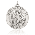 thumbnail image 5 of 925 Sterling Silver Vintage Saint Christopher Medal Patron of Travelers Athletes Protection Necklace Christian Religious Chain Pendant Faith Charm, 5 of 12