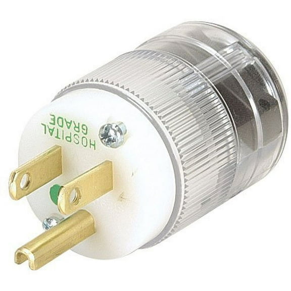 Marinco 8215T NEMA Hospital-Grade Power Plug 15A 125V Clear
