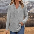 thumbnail image 2 of yoeyez Sweaters For Women Lightweight Knitted Long Sleeve Shirts Fall Fashion Hoodies Pullover Sweatshirt With Kangaroo Pocket Gray,S, 2 of 7