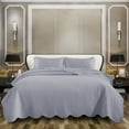 thumbnail image 6 of Moonlight20015 California King Quilt Set Reversible Lightweight Bedspread with 2 Shams All-Season Comfort in Silver, 6 of 10