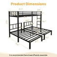 thumbnail image 4 of Miniyam Heavy-Duty Metal Triple Bunk Bed, Twin Over Twin Over Twin, Space-Saving 3-Bed Bunk Frame with Guardrails & Ladder, Black, 4 of 10