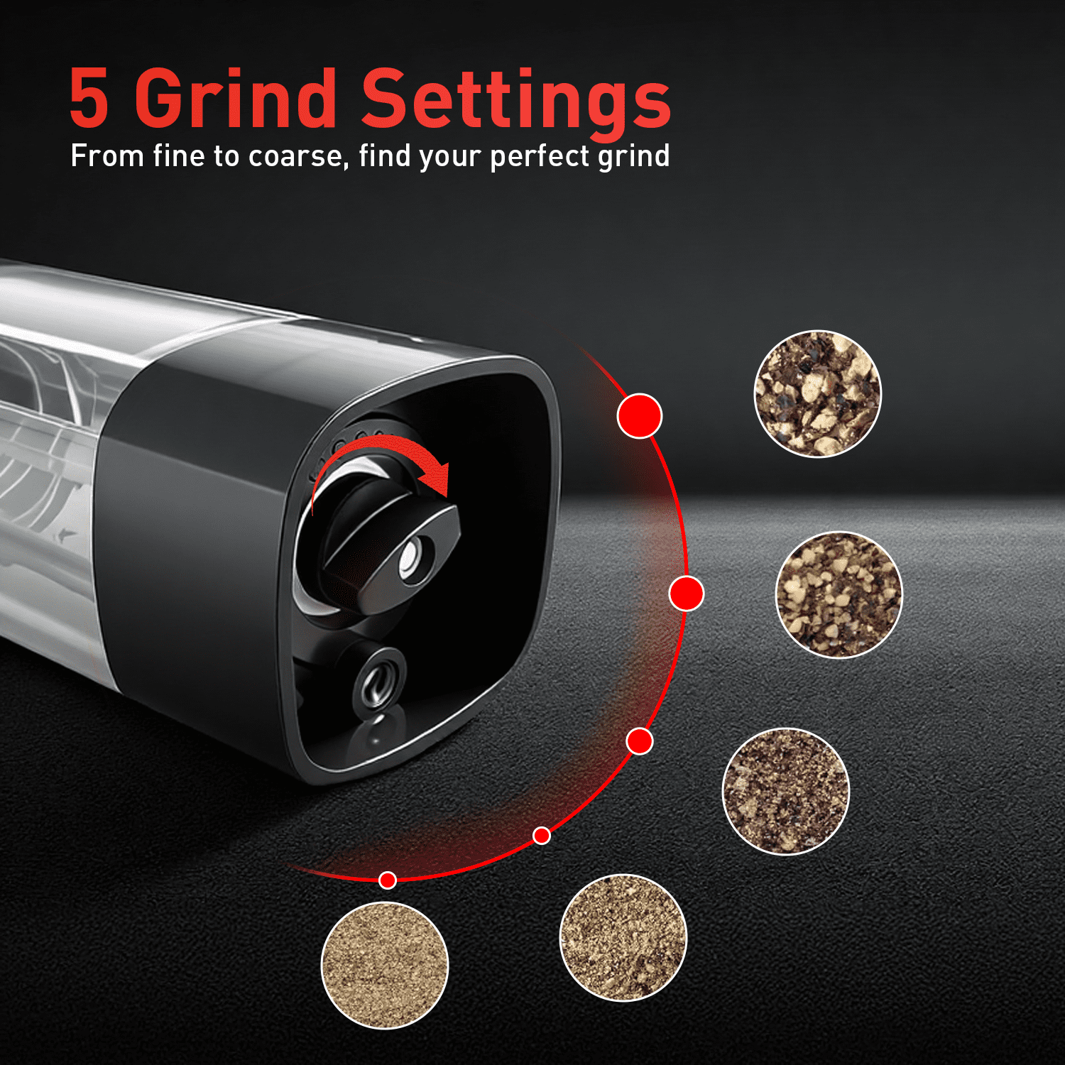 Electric Salt and Pepper Grinder Set, Rechargeable Automatic Shakers with LED Light, Adjustable Coarseness, Larger Capacity Kitchen Appliances