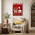 thumbnail image 4 of Canvas Wall Art, Red Christmas Framed Canvas Prints for Living Room Bedroom, Santa Claus Deer Snowflake Pine Branches Ball Gallery Wrapped Wall Decor for Home Office, Gifts, 12"x16" Ship Next Day, 4 of 9