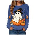 thumbnail image 6 of Duqingm Halloween Sweatshirts for Women Casual Crewneck Pullover Cute Funny Ghost Graphic Sweater Pullover Top,L, 6 of 6