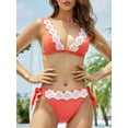 thumbnail image 6 of As Rose Rich Bikini Swimsuit for Women Lace Trim 2 Piece Bathing Suits, M, 6 of 7