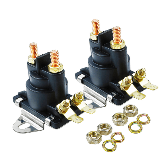 2PCS 12V Black Automatic Starter Solenoid, 80A, 2 Terminals, Sae J1171, Normally Open, Fit For Mercury Mariner Outboards Mercruiser Stern Drives