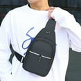 thumbnail image 4 of Sac de Poitrine, Sac Bandoulière avec Plusieurs Compartiments Zippés, Tissu Oxford, Sangle Réglable avec Trou pour Écouteurs, Décontracté pour Randonnée Voyage Travail, Léger et Pratique, 4 of 6