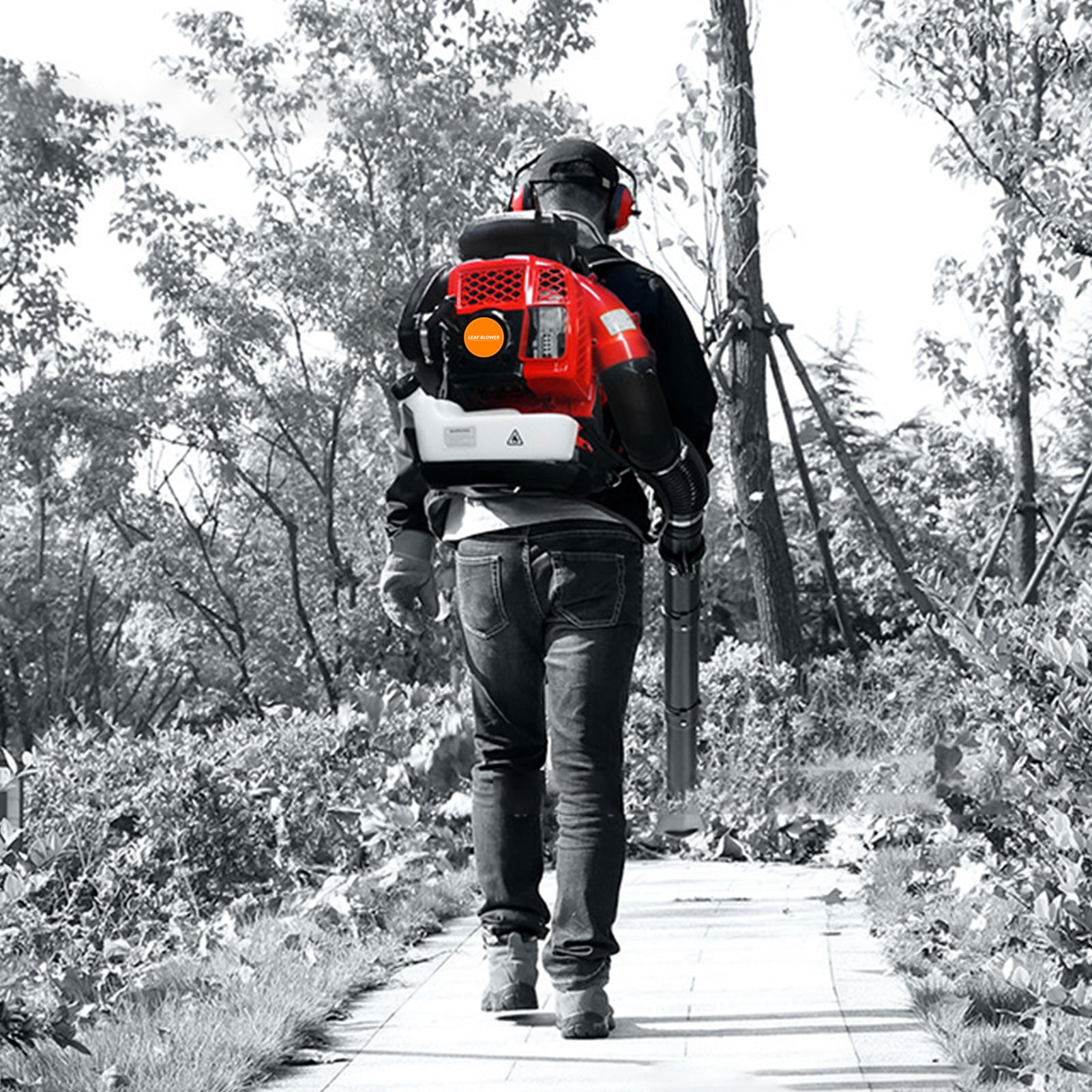 WETS 2-Stroke Engine 900CFM Air Volume 2.3L Tank Leaf Blower 80CC Gas Powered Backpack Snow Blower Clearance_Dust Remover