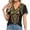 Blackness, variant on Summer Tops For Women 2024 Women'S Summer Casual V-Neck Short Sleeved T-Shirt Lace Printed Top T-Shirt Short Sleeved V-Neck Top/Shirt